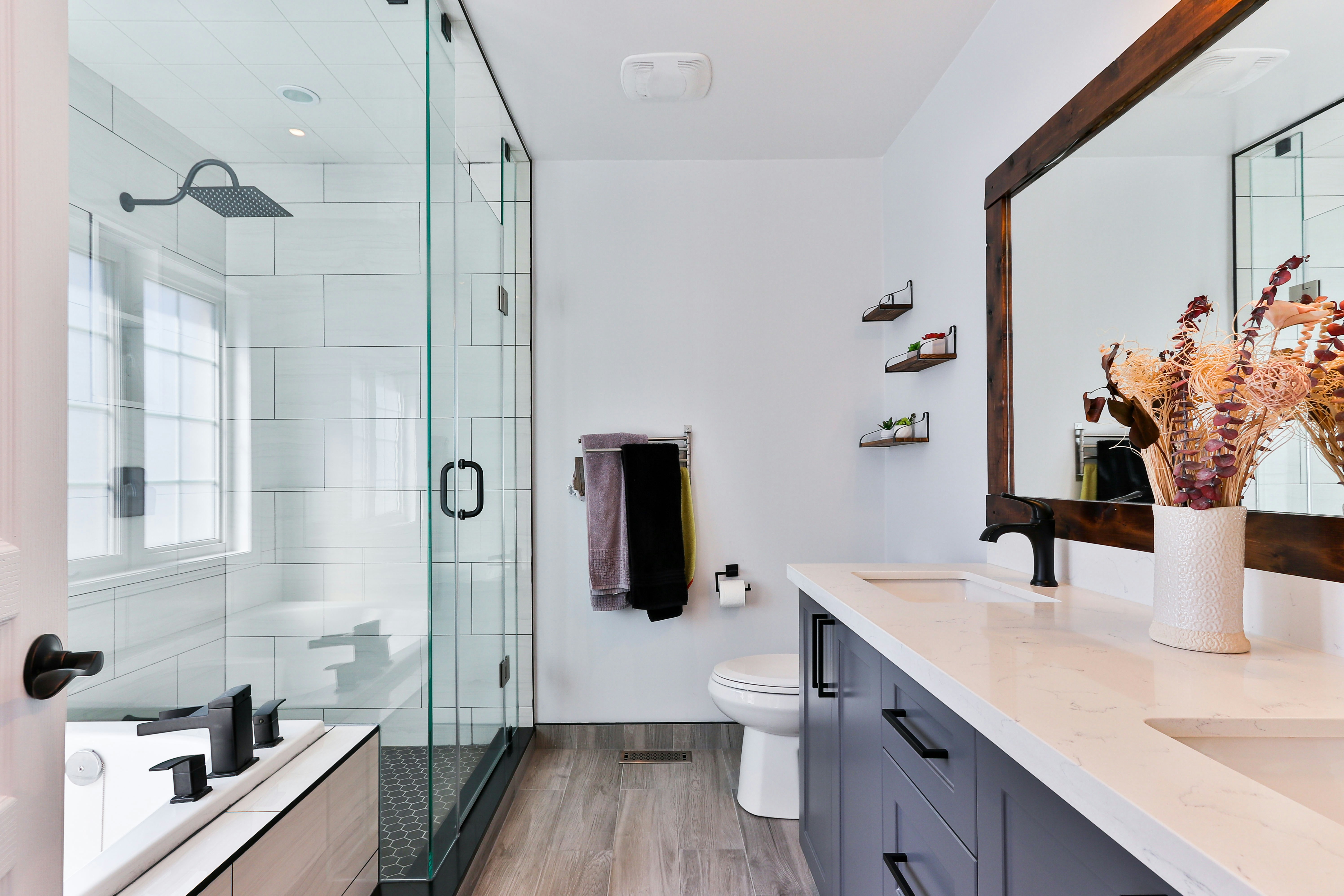 Bathroom shower plumbing